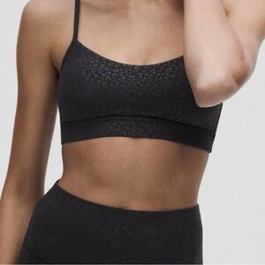 Lululemon Black Leopard Print Flow-Y Bra